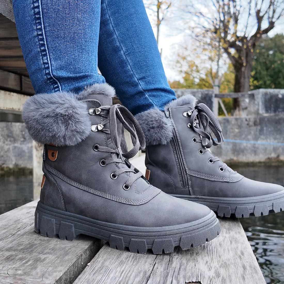 Dámská kotníková obuv Looke AURELIE šedá