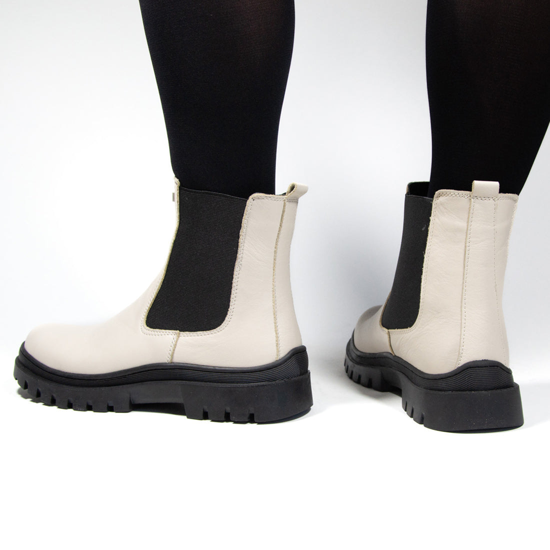 Dámské kotníkové chelsea Looke LASINNE krémová