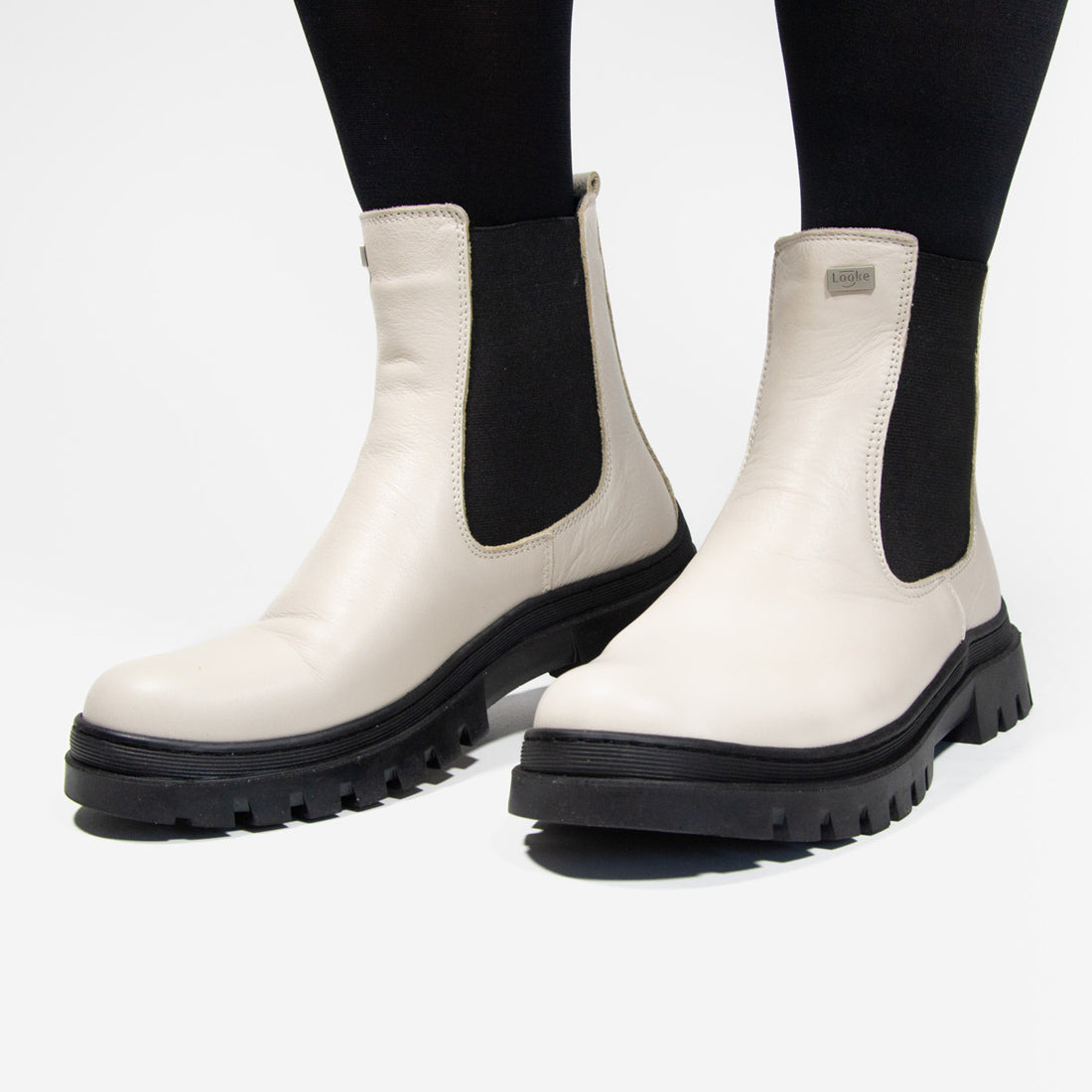 Dámské kotníkové chelsea Looke LASINNE krémová